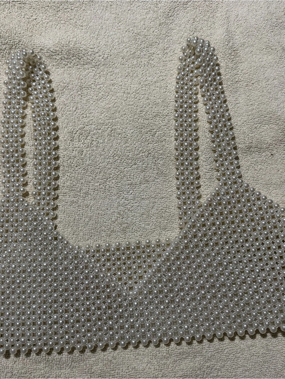 Ivory Pearl Beaded Wristlet Clutch
